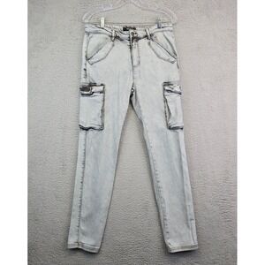 Slim Straight Cargo Jeans Men's 32 Gray‎ Acid Wash Skater Grunge Y2K Stretch